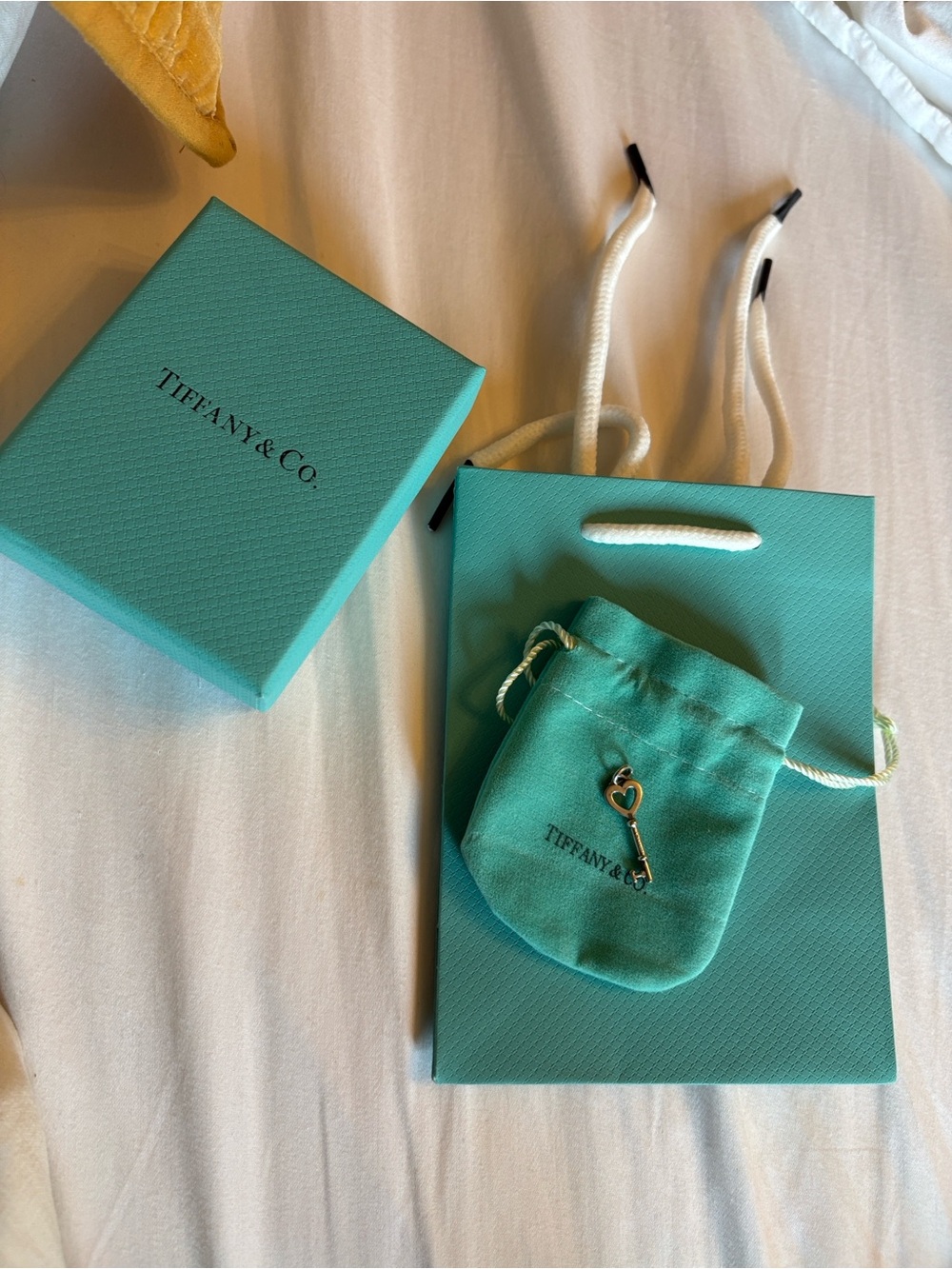 Tiffany & Co. Sterling Silver Heart Key Pendant with Signature Blue Packaging